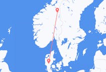 Vols depuis la ville de Billund vers la ville de Røros