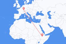 出发地 埃塞俄比亚出发地 亚的斯亚贝巴目的地 瑞士巴塞尔的航班