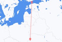 Vluchten van Lviv, Oekraïne naar Tallinn, Estland