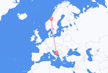 Flights from Røros, Norway to Bari, Italy
