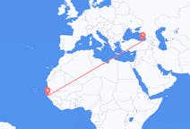 Flyg från Ziguinchor, Senegal till Trabzon, Turkiet