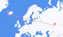 Flyg från staden Qostanaj till staden Reykjavik