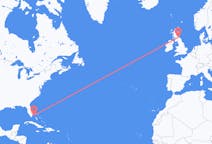 Flyreiser fra Bimini, Bahamas til Edinburgh, Skottland