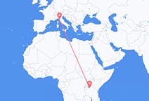 Flyreiser fra Mwanza, Tanzania til Pisa, Italia