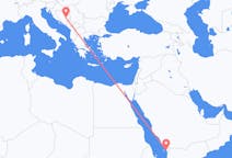 Flyg från Jizan, Saudiarabien till Sarajevo, Bosnien och Hercegovina