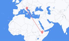 Flyreiser fra Goba, Etiopia til Pescara, Italia