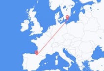 Flyg från Pamplona till Bornholm