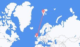 Vols depuis le Pays de Galles à Svalbard et Jan Mayen