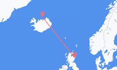 Vluchten van Grimsey, IJsland naar Aberdeen, Schotland