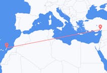 Loty z Lanzarote, Hiszpania z Adana, Turcja