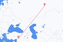 Flyg från Yekaterinburg, Ryssland till Gaziantep, Turkiet