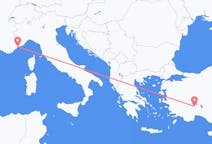 Loty z miasta Nicea do miasta Isparta