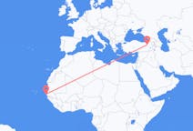 Loty z Dakar, Senegal z Erzurum, Turcja