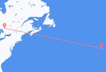 Flyrejser fra Nordbugten, Canada til Pico Ø, Portugal
