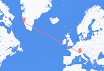 Flights from Nuuk to Milan