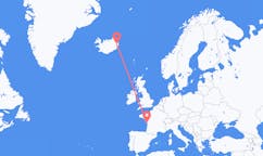 아이슬란드 에질스타디르에서 출발해 프랑스 라로셸에게(으)로 가는 항공편