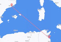 出发地 突尼斯出发地 莫纳斯提尔目的地 西班牙巴塞罗那的航班