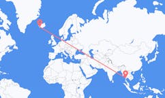 Flyreiser fra byen Myeik, Myanmar, Myanmar (Burma) til byen Reykjavik, Island