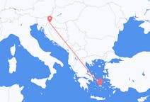 Vluchten van Zagreb, Kroatië naar Naxos, Griekenland