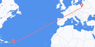 เที่ยวบิน จากเซนต์คิตส์และเนวิส ไปยัง โปแลนด์