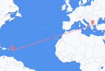 Flyreiser fra Nevis, Saint Kitts og Nevis til Thessaloniki, Hellas