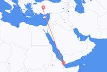 Flyg från Balbala, Djibouti till Konya, Turkiet