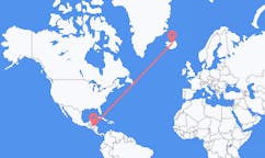 Flights from the city of La Ceiba, Honduras to the city of Akureyri, Iceland