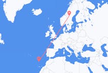 Loty z Östersund, Szwecja z Funchal, Portugalia