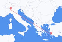 Vluchten van Bodrum, Turkije naar Milaan, Italië