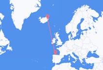 아이슬란드 에질스타디르에서 출발해 스페인 산티아고 델 몬테까지(으)로 가는 항공편