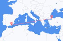 Vluchten van Almeria, Spanje naar Istanboel, Turkije