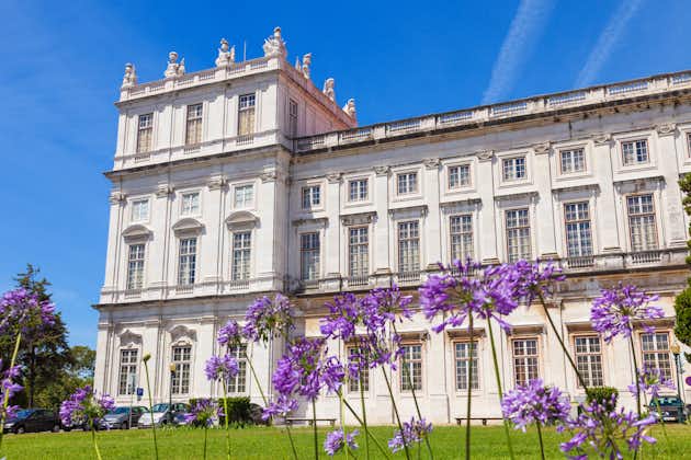 Photo of The Ajuda National Palace of Lisbon, Portugal. View of the eastern corner. Built in neoclassical style.