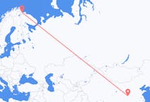 Vluchten van Xi'an, China naar Kirkenes, Noorwegen