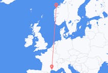 ノルウェー、 オーレスンから、ノルウェー、モンペリエへ行きのフライト