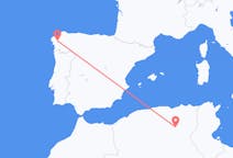 Flyreiser fra Biskra, Algerie til Santiago de Compostela, Spania