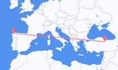 Fly fra Tokat til A Coruña