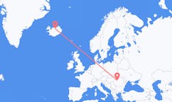 Flyreiser fra byen Cluj-Napoca, Romania til byen Akureyri, Island