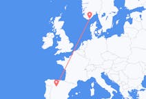 Flights from Valladolid, Spain to Kristiansand, Norway