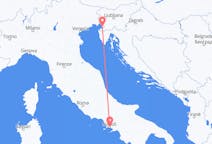 Flug frá Trieste, Ítalíu til Napólí, Ítalíu