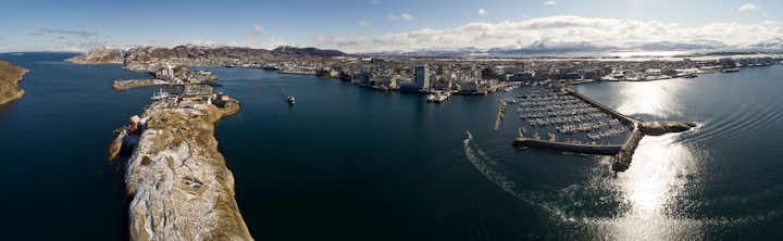 Aerial panaroama view of Bodø, Norway