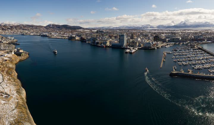 Aerial panaroama view of Bodø, Norway