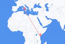 Flyreiser fra Mombasa, Kenya til Trapani, Italia