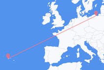 Flyg från Horta, Azores till Gdańsk