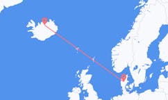 Flights from Akureyri, Iceland to Karup, Denmark