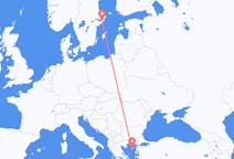 Lennot Tukholmasta, Ruotsi Lemnosille, Kreikka