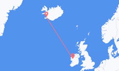 Vols de la ville de Knock (comté de Mayo), Irlande vers la ville de Reykjavik, Islande