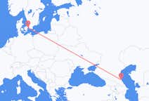 Vluchten van Machatsjkala, Rusland naar Kopenhagen, Denemarken
