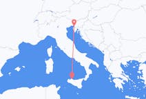 出发地 意大利巴勒莫目的地 意大利的里雅斯特的航班