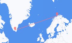 グリーンランドのナルサルスアクから、ノルウェーのハスヴィクまでのフライト