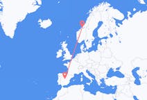 Fly fra Ørland til Madrid
